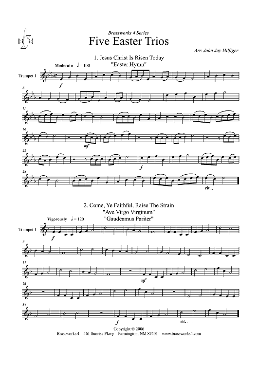 Five Easter Trios - Trumpet 1