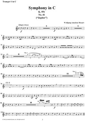 Symphony No. 41 in C Major, K551 ("Jupiter") - Trumpet 1