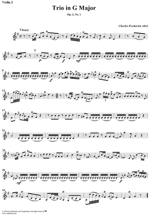 Trio in G Major Op. 3, No. 1 - Violin 2