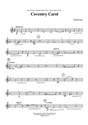 Coventry Carol - Part 2 Flute, Oboe or Violin