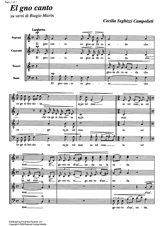 El gno canto - Score