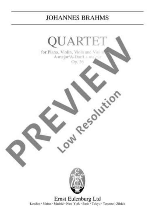 Piano Quartet A major - Full Score