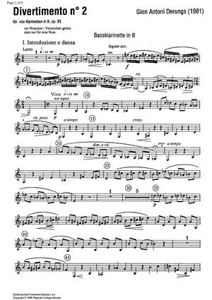 Divertimento No. 2 Op.93 - B-flat Bass Clarinet
