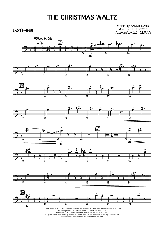 The Christmas Waltz - Trombone 2