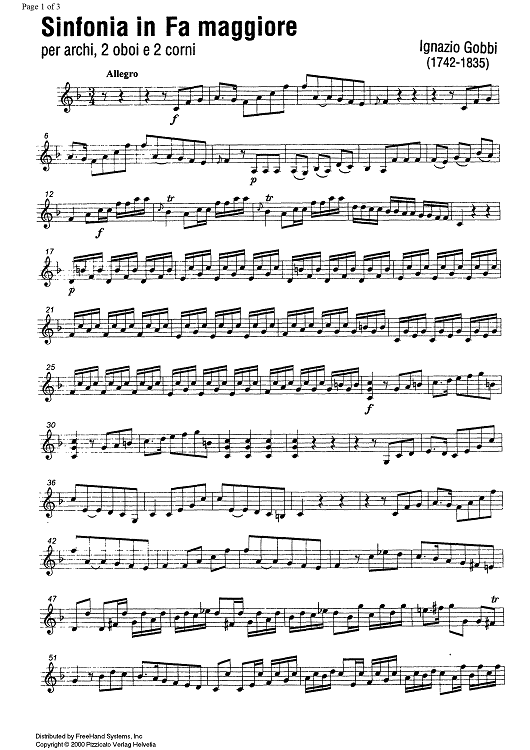 Sinfonia F Major - Violin 2