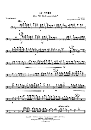 Sonata from "Die Bänkelsangerlieder" - Trombone 1