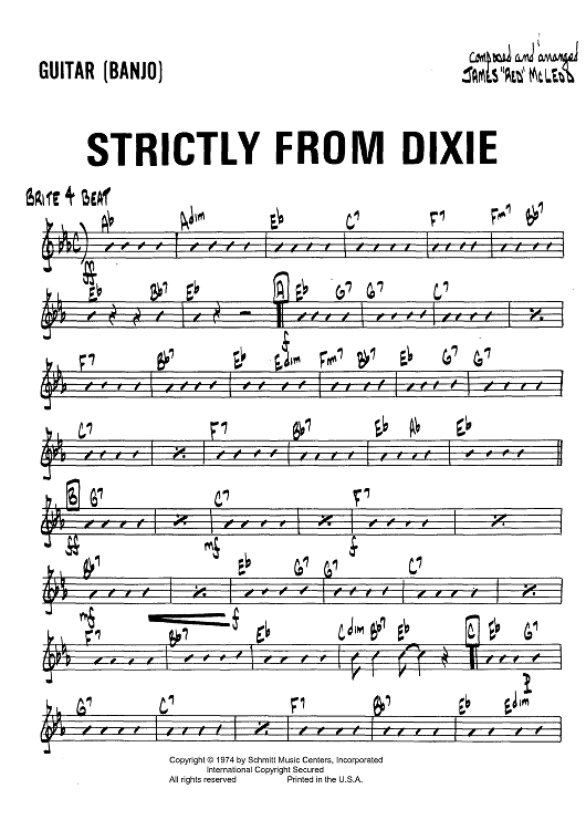 Strictly From Dixie - Banjo/Guitar