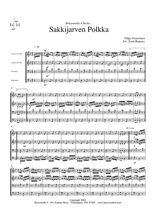 Sakkijarven Polkka - Score