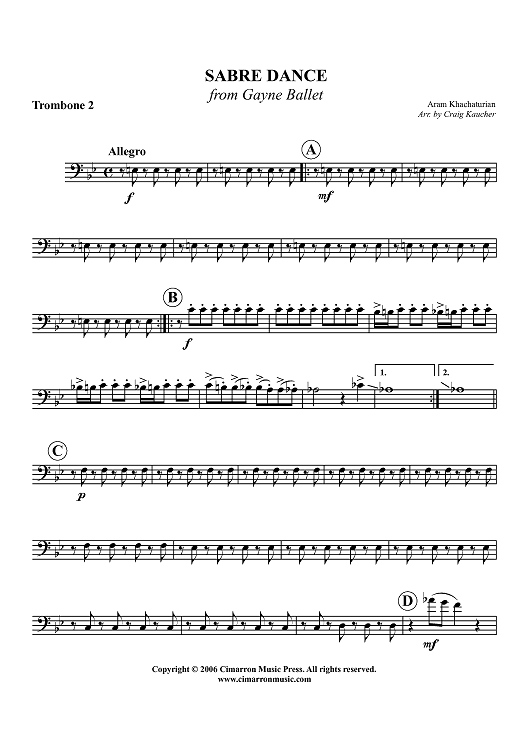 Sabre Dance - Trombone 2