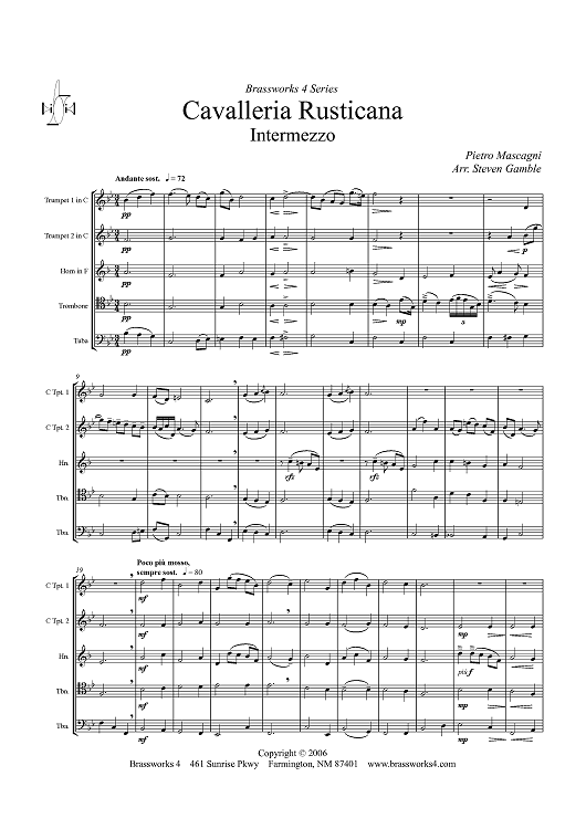 Cavalleria Rusticana - Score