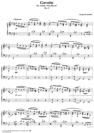 Gavotte, No. 2 from "Ten Pieces", Op. 12