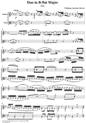 Duo in B-flat Major - Score