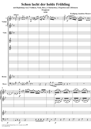 Aria for Soprano and Chamber Orchestra: "Schon lacht der holde Frühling", K580 - Full Score