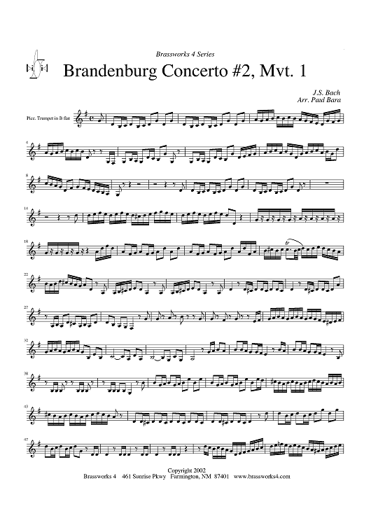 Brandenburg Concerto #2, Mvt. 1 - Piccolo