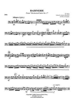 Badinerie - from Orchestral Suite No. 2" - Euphonium BC/TC