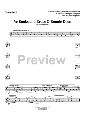Ye Banks and Braes O'Bonnie Doon - Horn in F