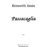 Passacaglia - Introductory Notes