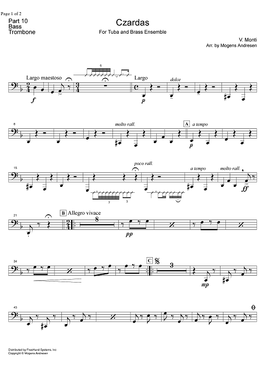 Czardas - Bass Trombone