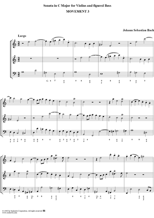 Trio Sonata in C major, movt. 3  - BWV1037 - Score