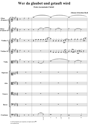 Chorus from Cantata no. 37  ("Wer da glaubet und getauft wird") - Full Score
