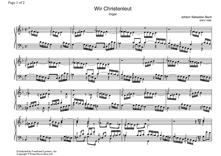 Wir Christenleut BWV 1090