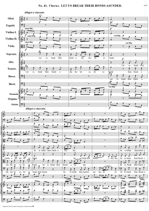 Messiah, nos. 41: Let us break their bonds asunder; and 42: He that dweleth in heaven - Full Score