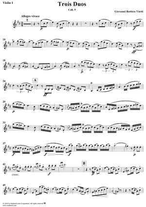 Trois Duos, Cah. 9 - Violin 1