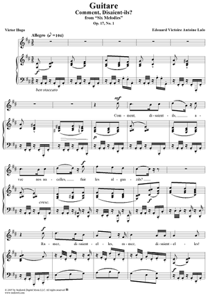 Guitare (Comment, Disaient - Ils?), Op. 17, No. 1