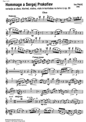 Hommage a Sergej Prokofiev Op.39 - Oboe