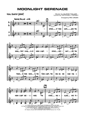 Moonlight Serenade - Vocal Quartet (SSAA)