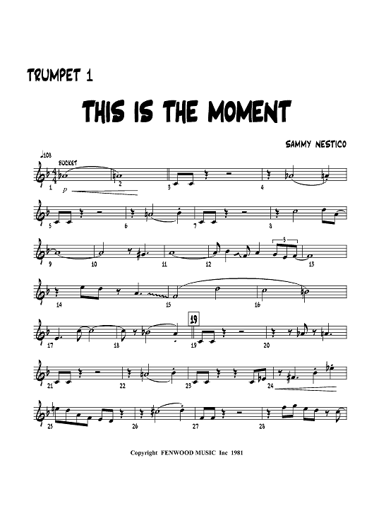 This Is The Moment - Trumpet 1