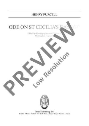 Ode on St. Cecilia's Day 1692 Z 328 - Full Score