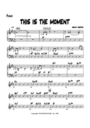 This Is The Moment - Piano
