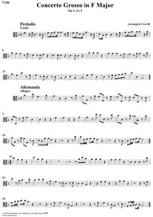 Concerto Grosso No. 9 in F Major, Op. 6, No. 9 - Viola