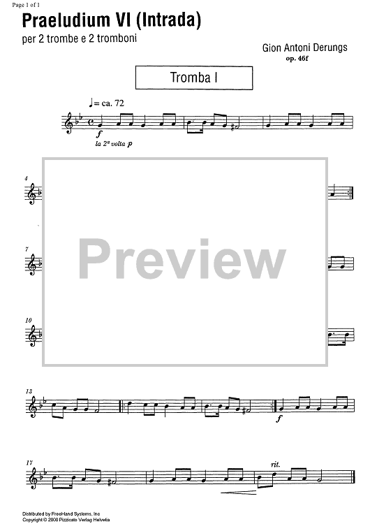 Praeludium VI (Intrada) Op.46f - Trumpet 1