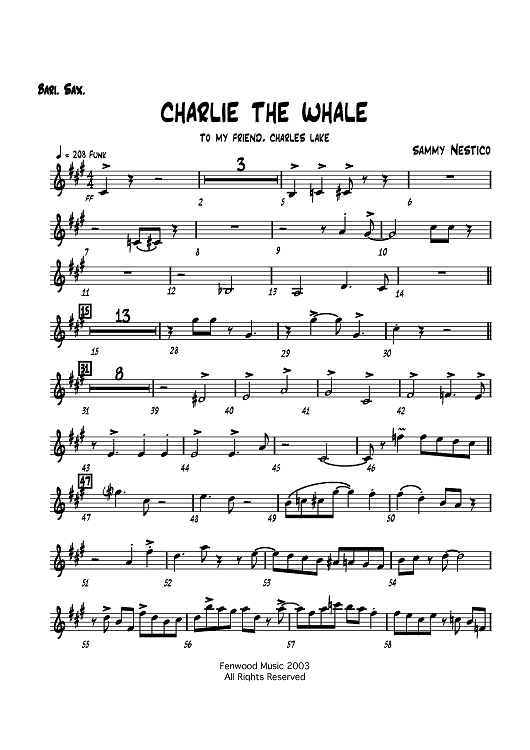 Charlie the Whale - Baritone Sax