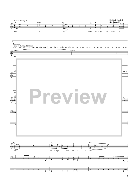 Chop suey 2025 bass tab