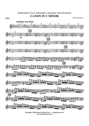 Canon in C Minor - Oboe