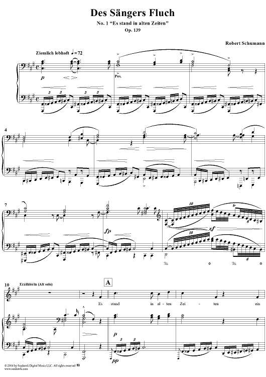 "Es stand in alten Zeiten", No. 1 from "Des Sängers Fluch", Op. 139