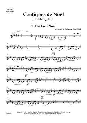 Cantiques de Noël - for String Trio - Violin 2 (for Viola)