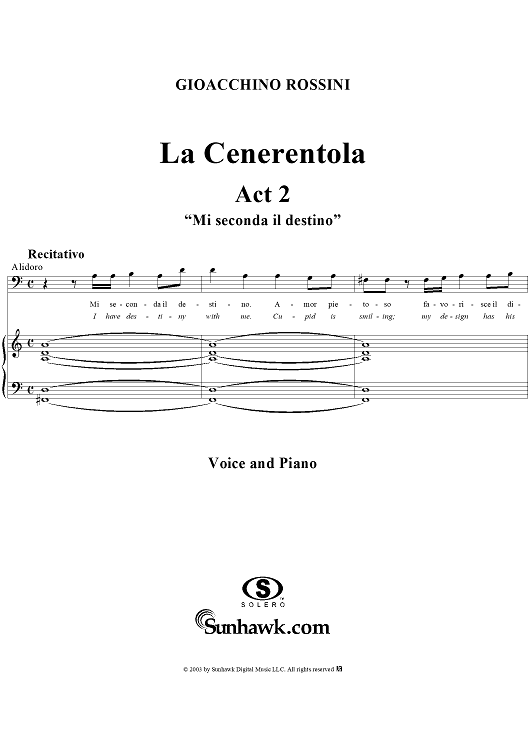 La Cenerentola, Act 2, Recitative - Vocal Score