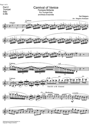 Carnival of Venice - Fantasia Brillante - Solo Trumpet in B-flat