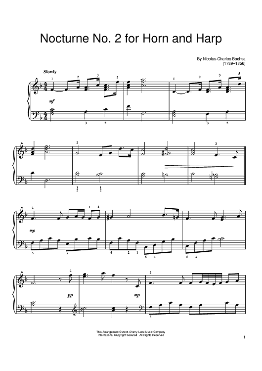 Nocture No. 2 for Horn and Harp