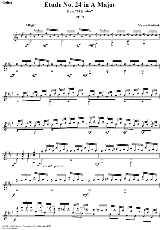 Etude No. 24 in A major - From "24 Etudes"  Op. 48