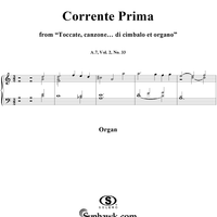 Corrente Prima, No. 33 from "Toccate, canzone ... di cimbalo et organo", Vol. II