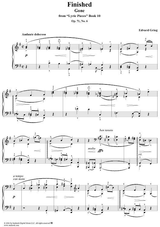 Gone, Op. 71, No. 6