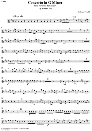 Concerto in B Minor, Op. 3, No. 10, RV580 from "L'estro Armonico" - Viola 1