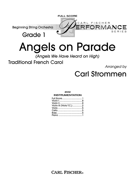 Angels on Parade (Angels We Have Heard on High) - Score