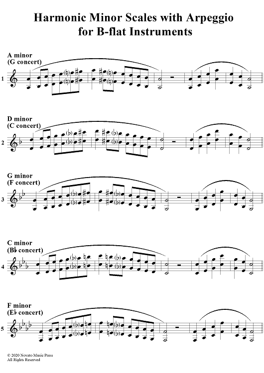 Minor Scales with Arpeggio - B-flat Instruments