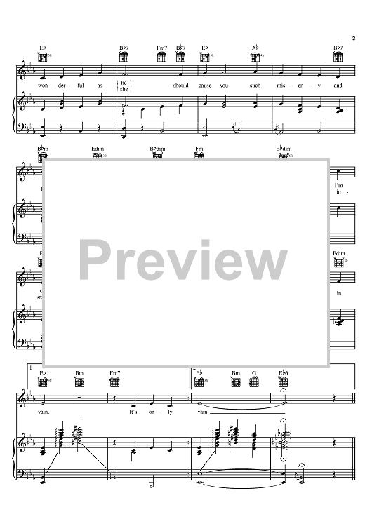 In Love In Vain" Sheet Music by Jerome Kern; Mildred Bailey for Piano